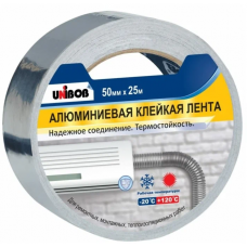 Клейкая лента алюминиевая 50 мм х 25 м UNIBOB 37281